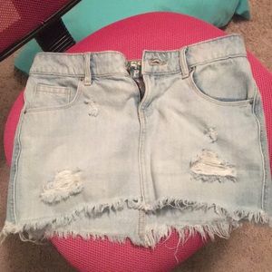 Light blue jeans skirt
